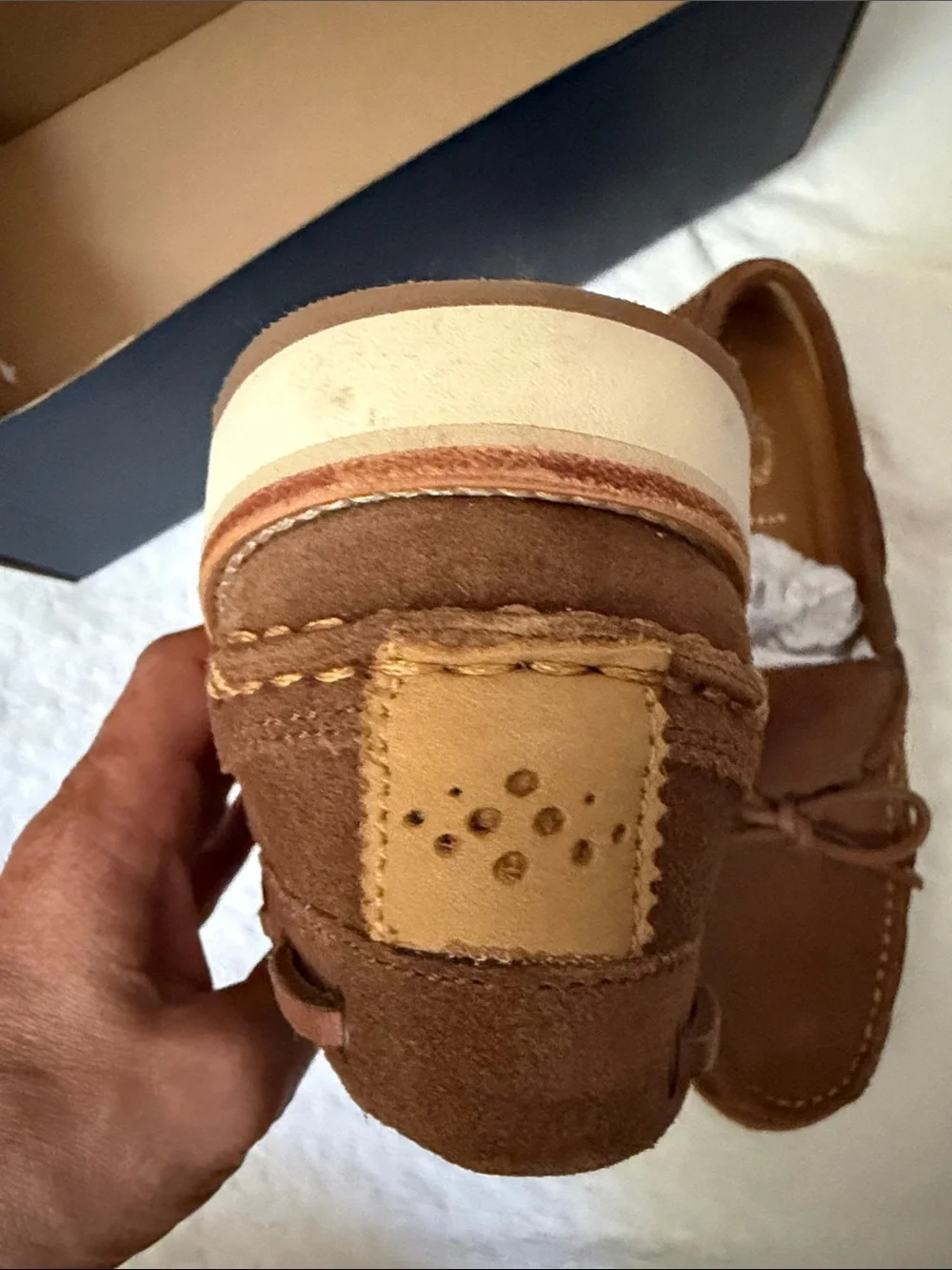 Cole Haan Brown Suede Leather-Lace Moccasin Loafers